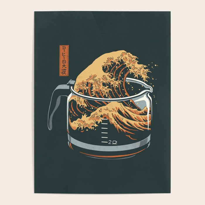 The Great Wave of Coffee Poster