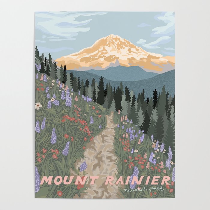 Mount Rainier National Park Poster