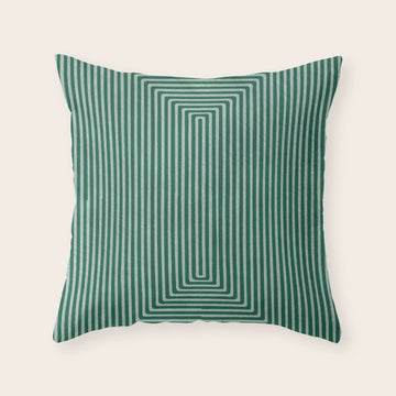 Green Black Abstract Geometric Design Artwork Throw Pillow