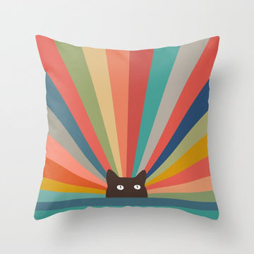 Cat Landscape 48 Throw Pillow