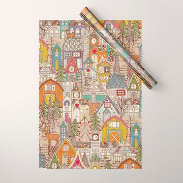 vintage gingerbread town Wrapping Paper