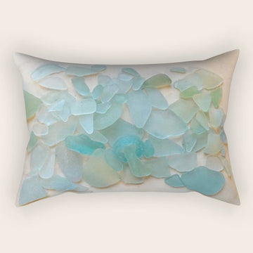 Ocean Hue Sea Glass Rectangular Pillow