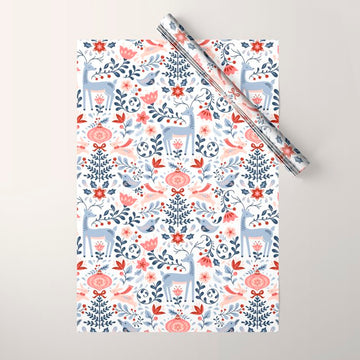 Folk Art Christmas Wrapping Paper