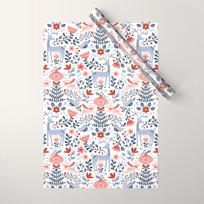 Folk Art Christmas Wrapping Paper