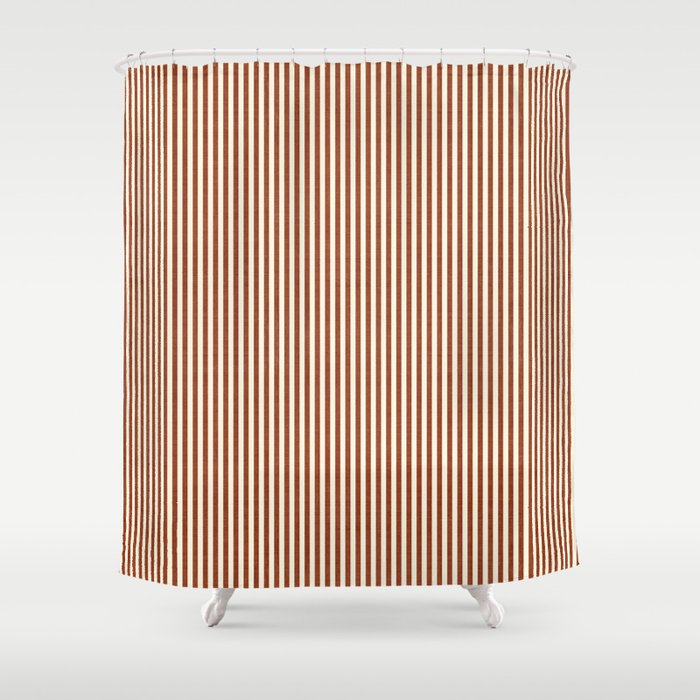 Pinstripe in Rust Shower Curtain