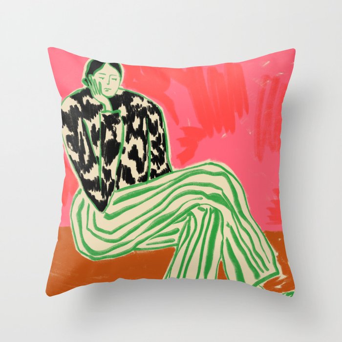 CALM WOMAN PORTRAIT Throw Pillow