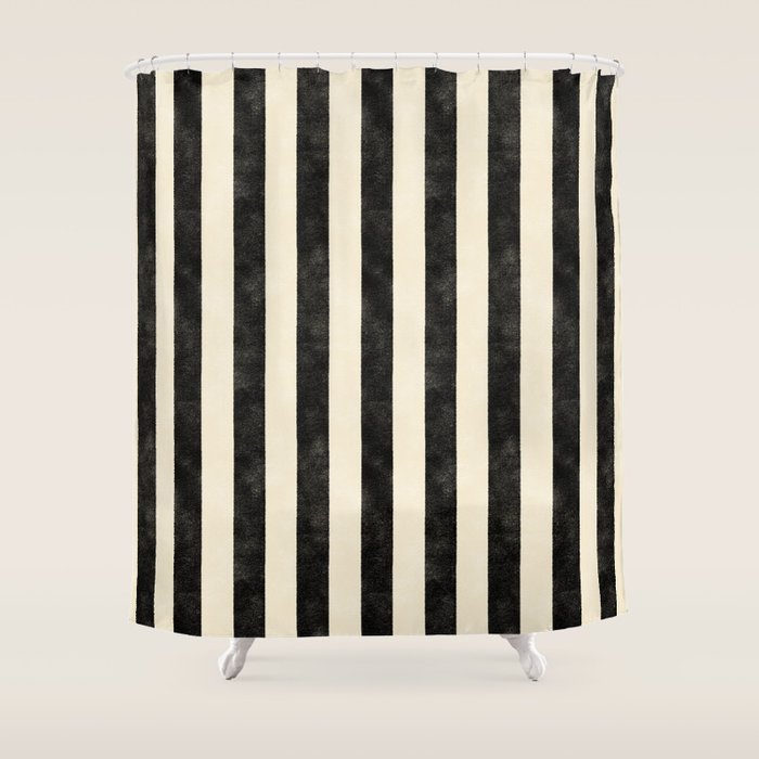 Cabana Stripe - black & cream Shower Curtain