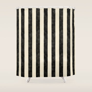 Cabana Stripe - black & cream Shower Curtain