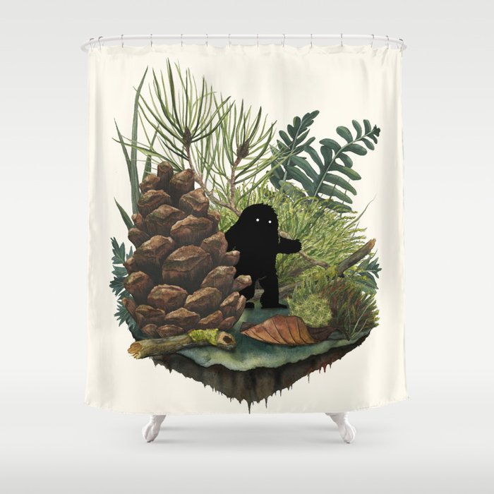 Tiny Sasquatch Shower Curtain