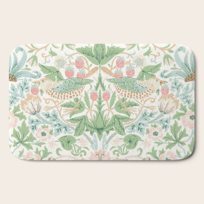 William Morris Strawberry Thief Cochineal Willow Bath Mat
