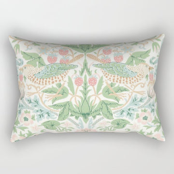William Morris Strawberry Thief Cochineal Willow Rectangular Pillow
