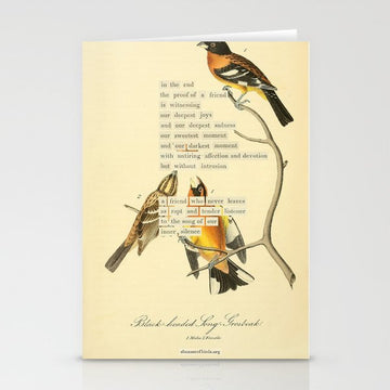 Bird Divinations: Black-headed Song-grosbeak (about: almanacofbirds.org)  Stationery Card