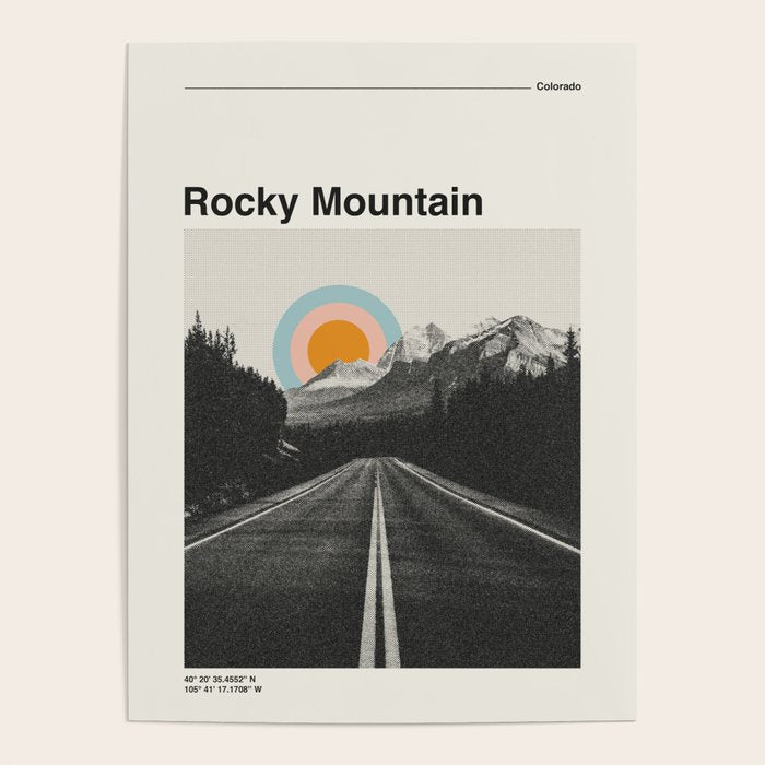 Rocky Mountain National Park Retro Print Poster