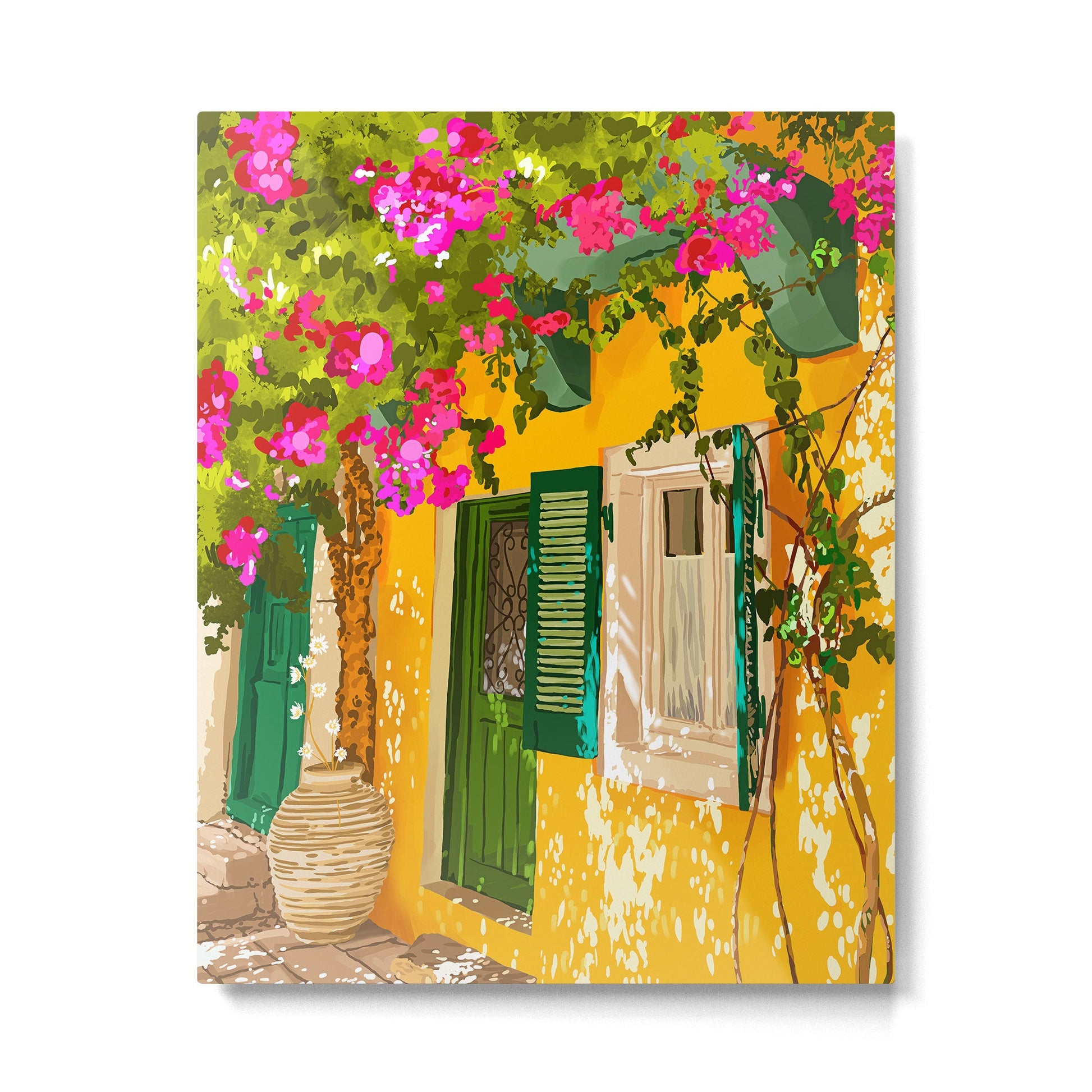 Living in the Sunshine. Always. | Summer Exotic Travel Architecture | Italy Sicily Boho Buildings Metal Print | TeksDecor