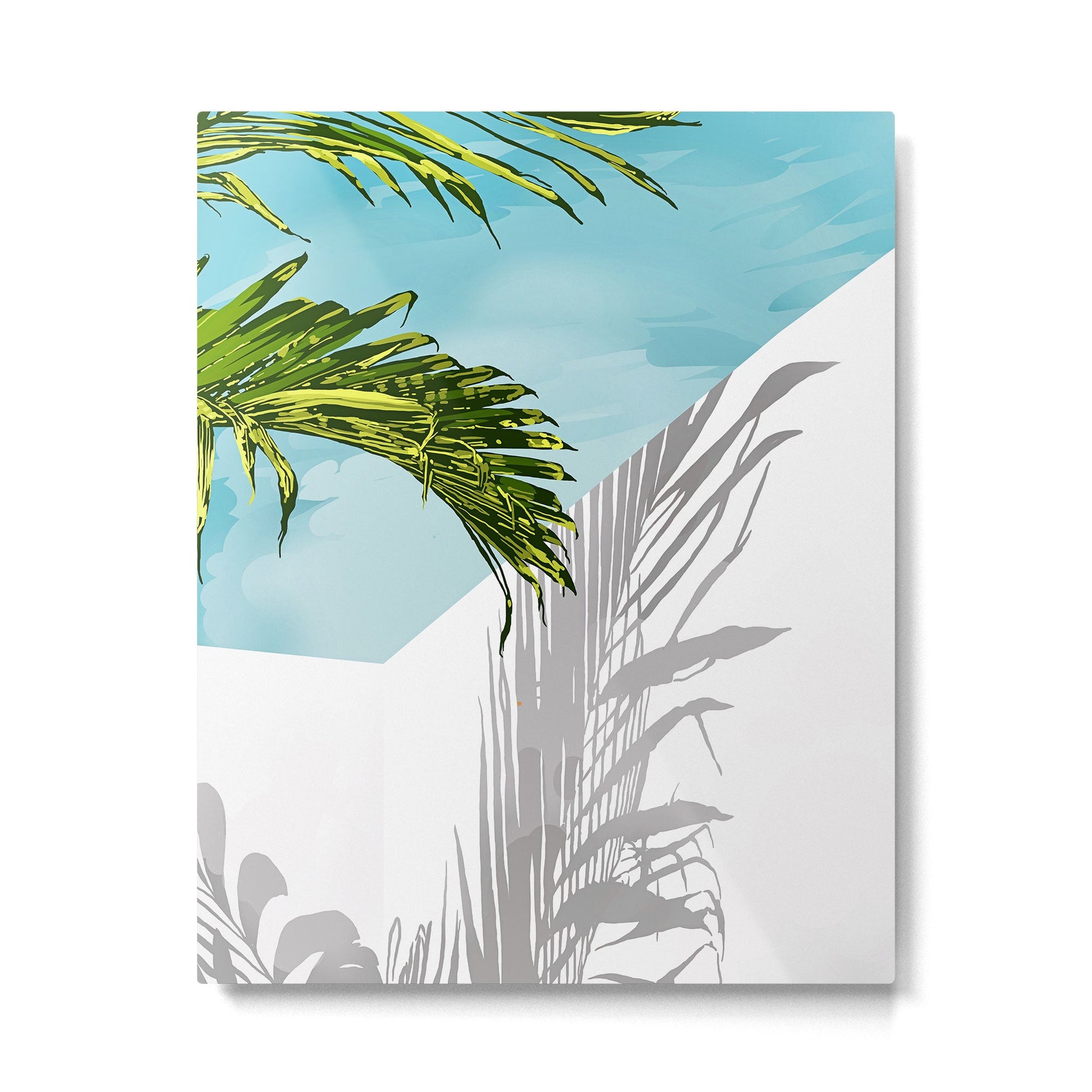 Palms In My Tropical Backyard Metal Print | TeksDecor