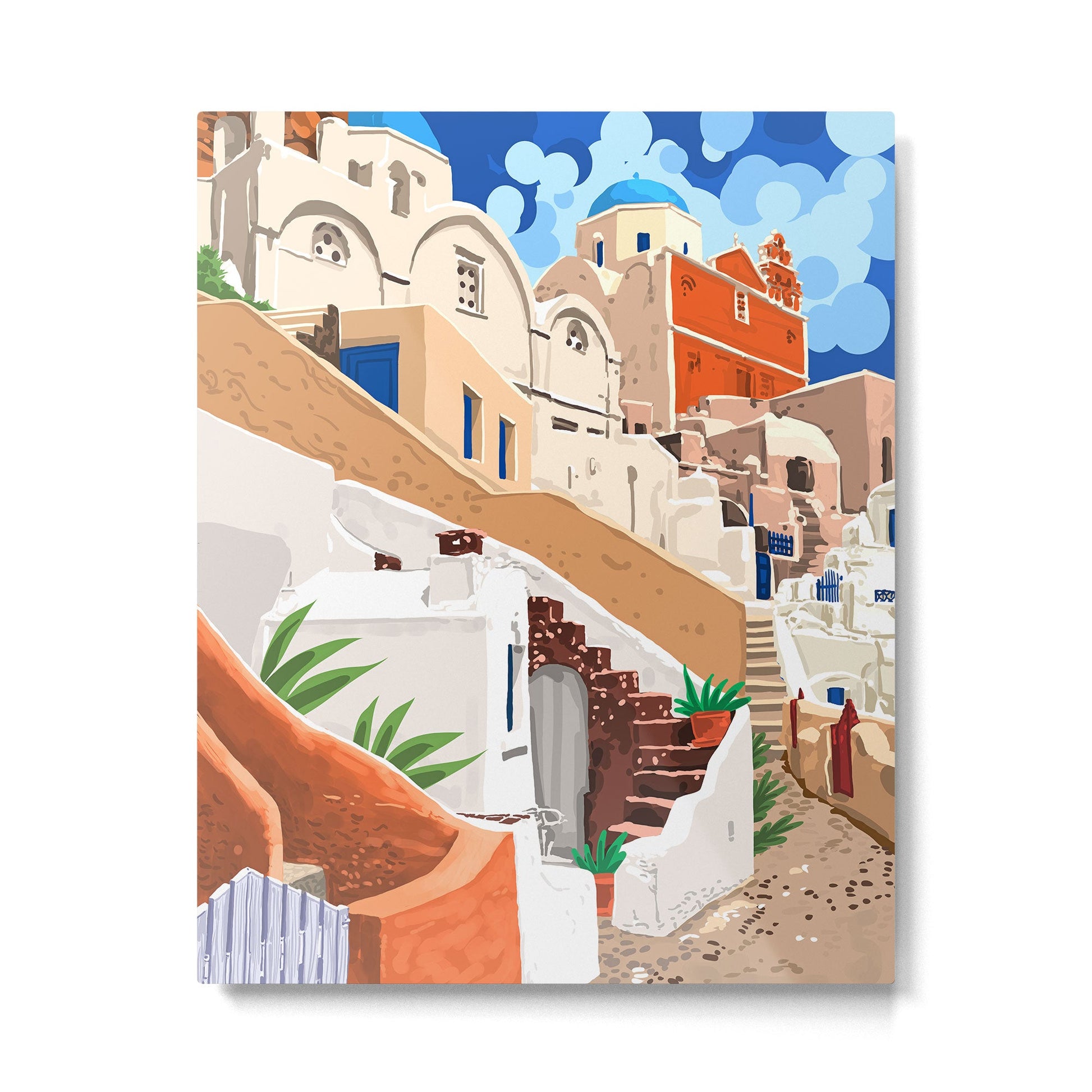 Somewhere Far Far Away | Sicily Italy Greece Architecture | Travel Buildings Beautiful Cityscape Metal Print | TeksDecor