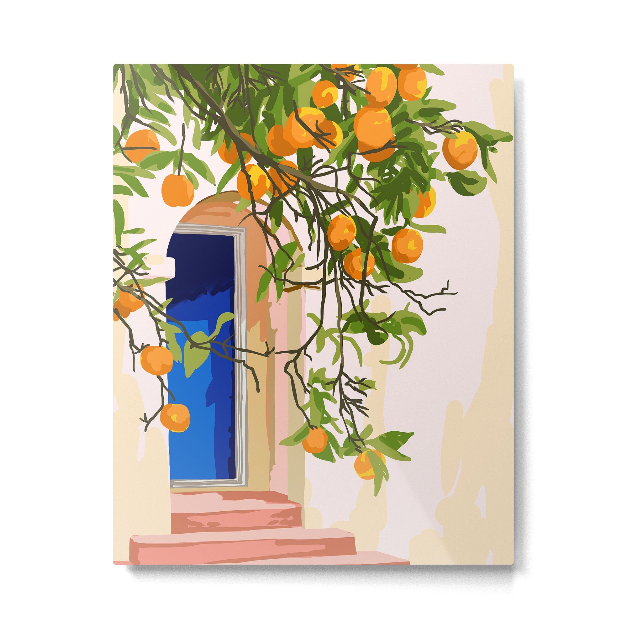 Wherever you go, go with all your heart | Summer Travel Morocco Boho Oranges | Architecture Building Metal Print | TeksDecor