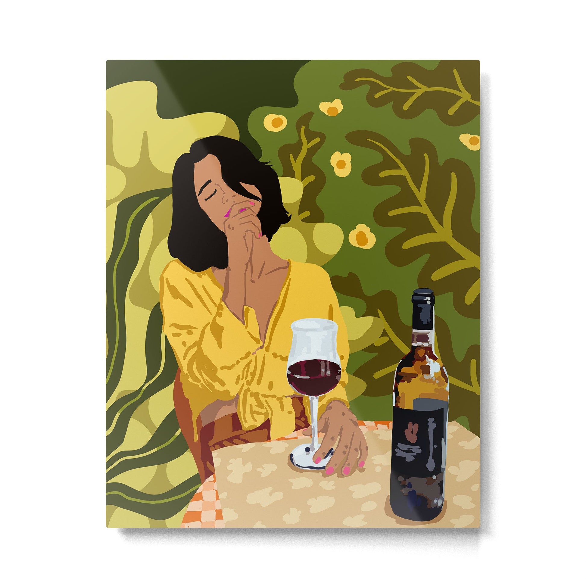 Wine is the answer. What was the question? Metal Print | TeksDecor