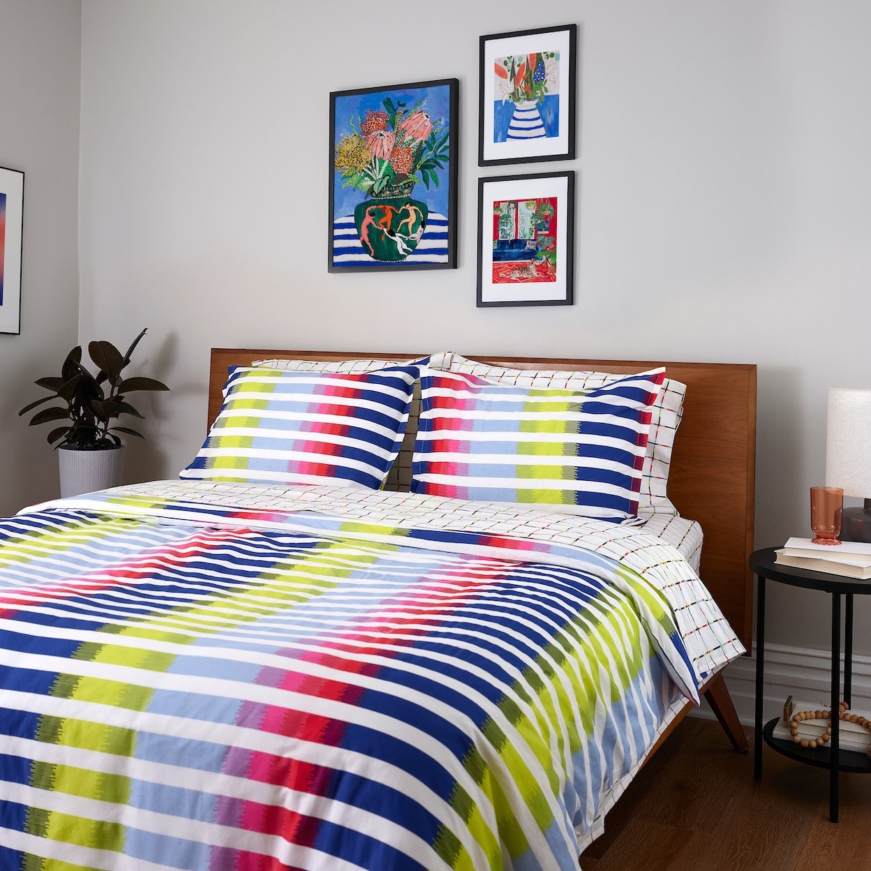 Abstract Ikat Brushed Cotton Duvet Cover Set