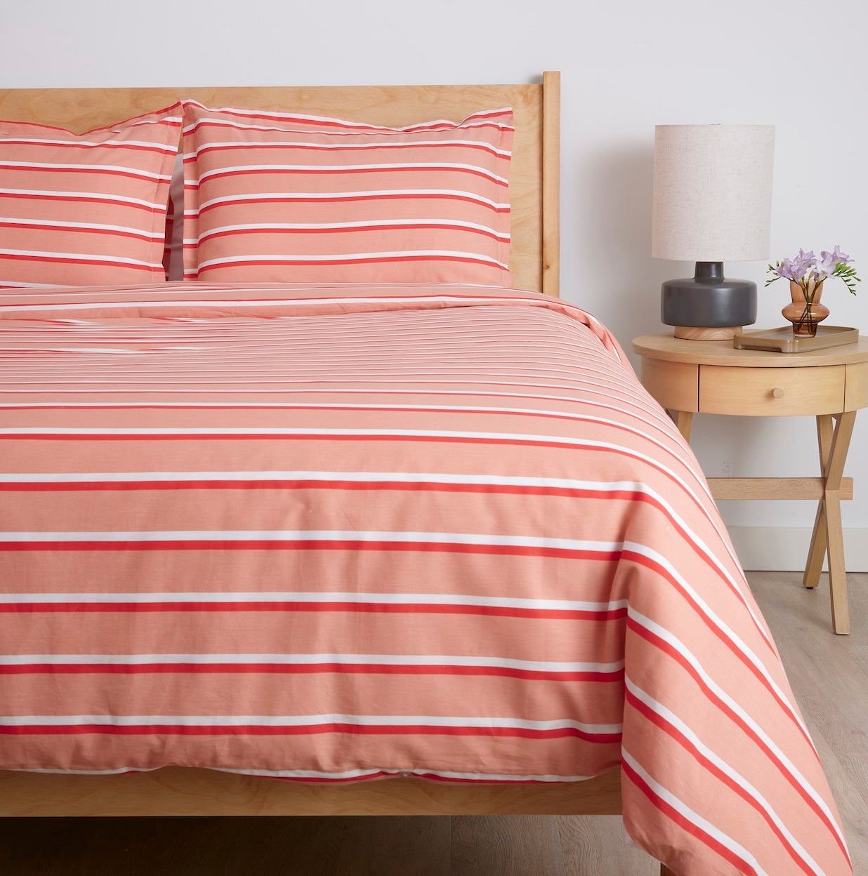 Double Stripe Brushed Cotton Duvet Cover Set