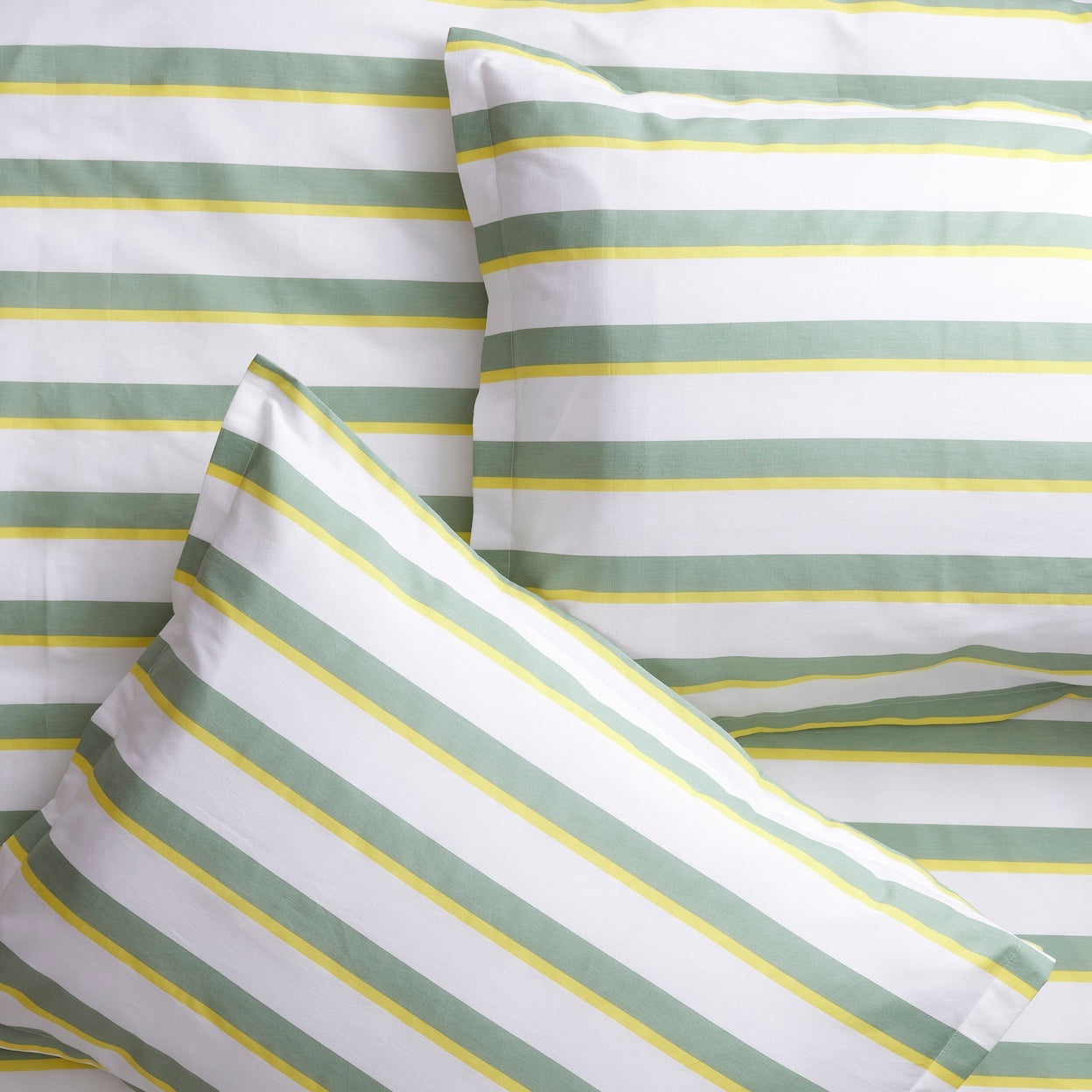 Off-Set Stripe Brushed Cotton Duvet Cover Set