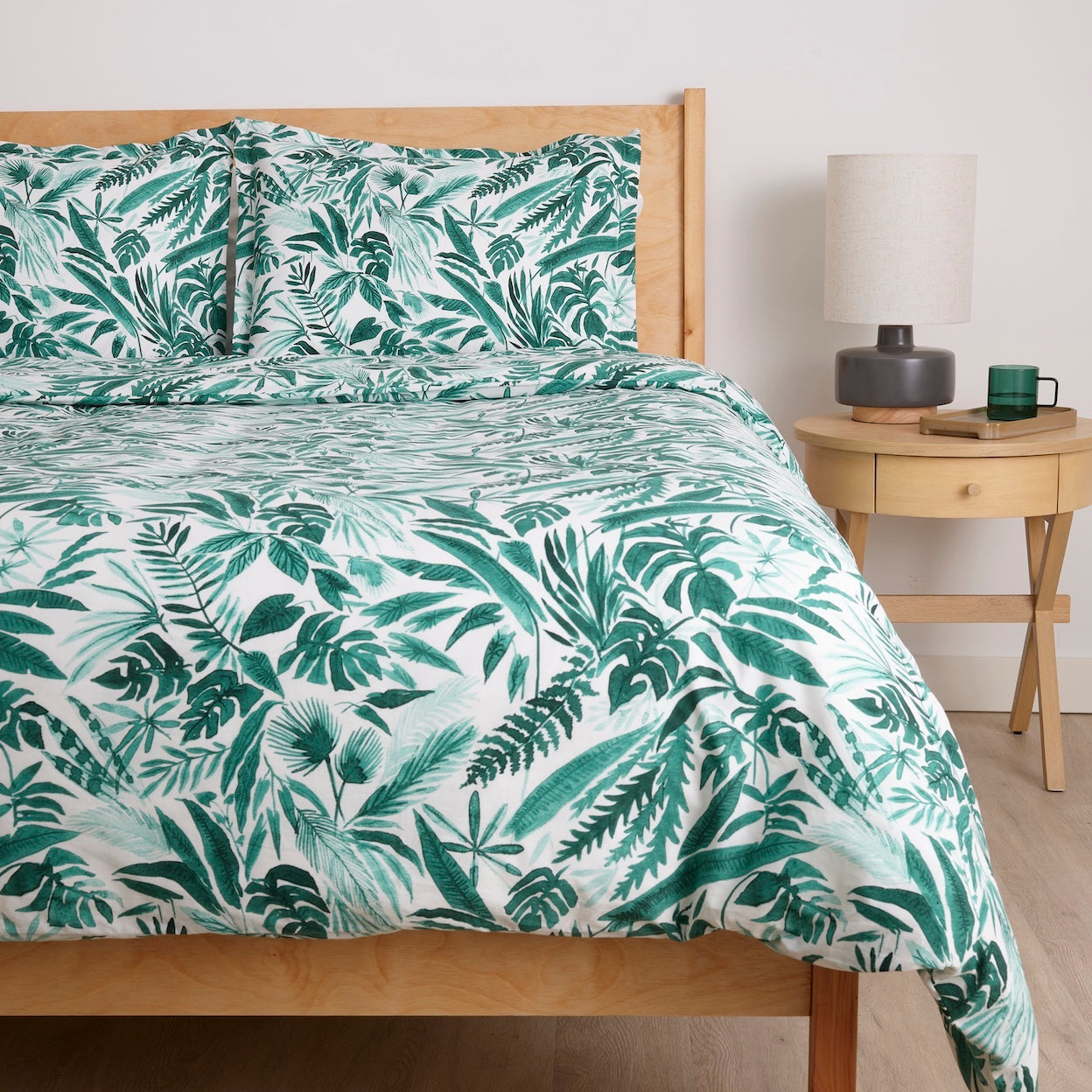Tropical Palm Brushed Cotton Duvet Cover Set