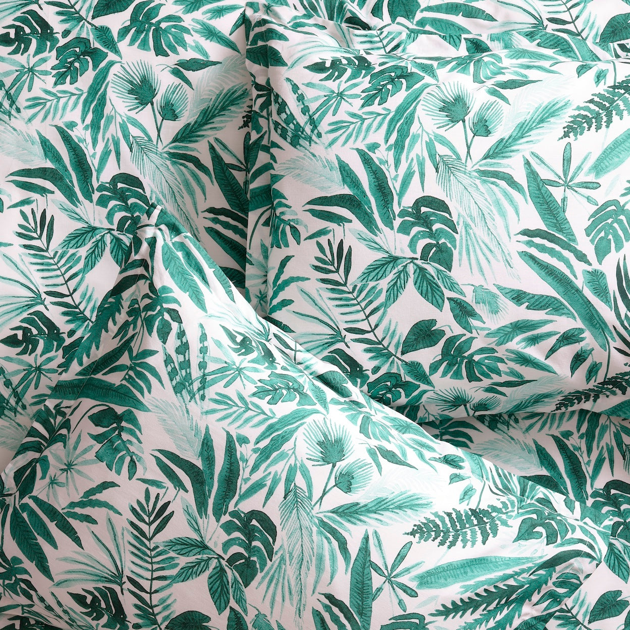 Tropical Palm Brushed Cotton Duvet Cover Set