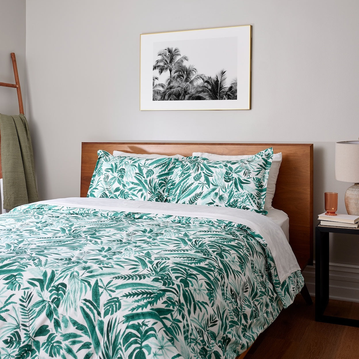 Tropical Palm Brushed Cotton Duvet Cover Set