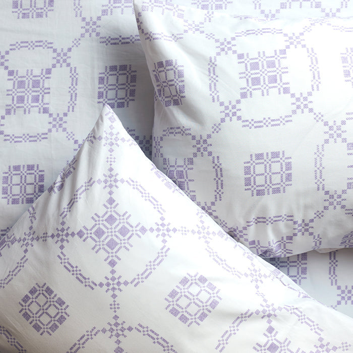 Woven Rings Brushed Cotton Duvet Cover Set