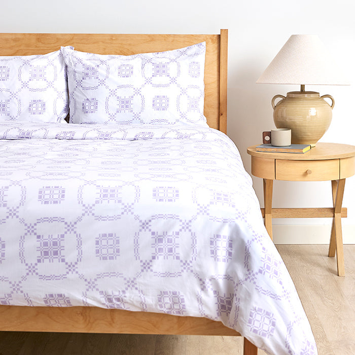 Woven Rings Brushed Cotton Duvet Cover Set