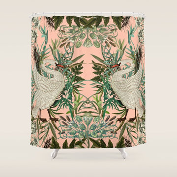 Romantic Swan Shower Curtain