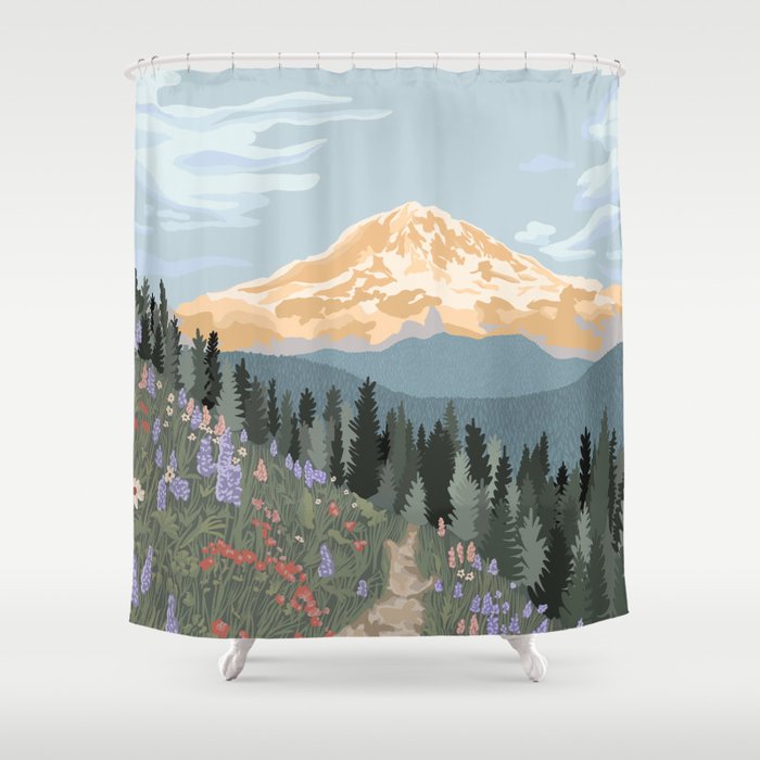 Mount Rainier National Park Shower Curtain