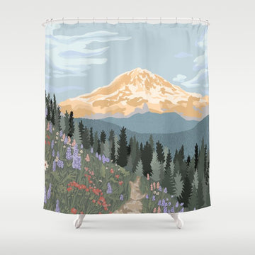 Mount Rainier National Park Shower Curtain