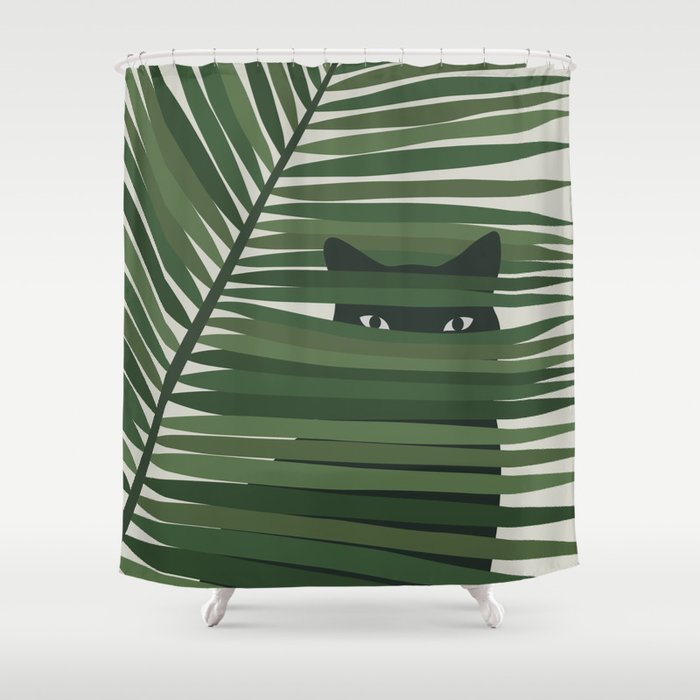 Cat and Plant 53 Shower Curtain