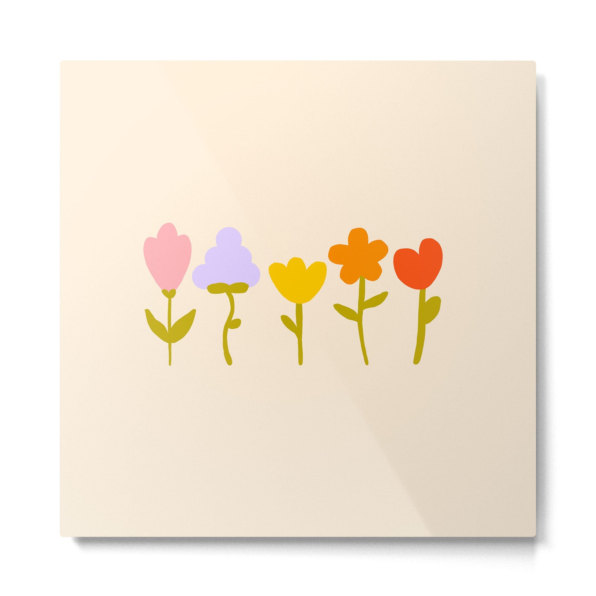Colourful spring flowers pattern  Metal Print | TeksDecor