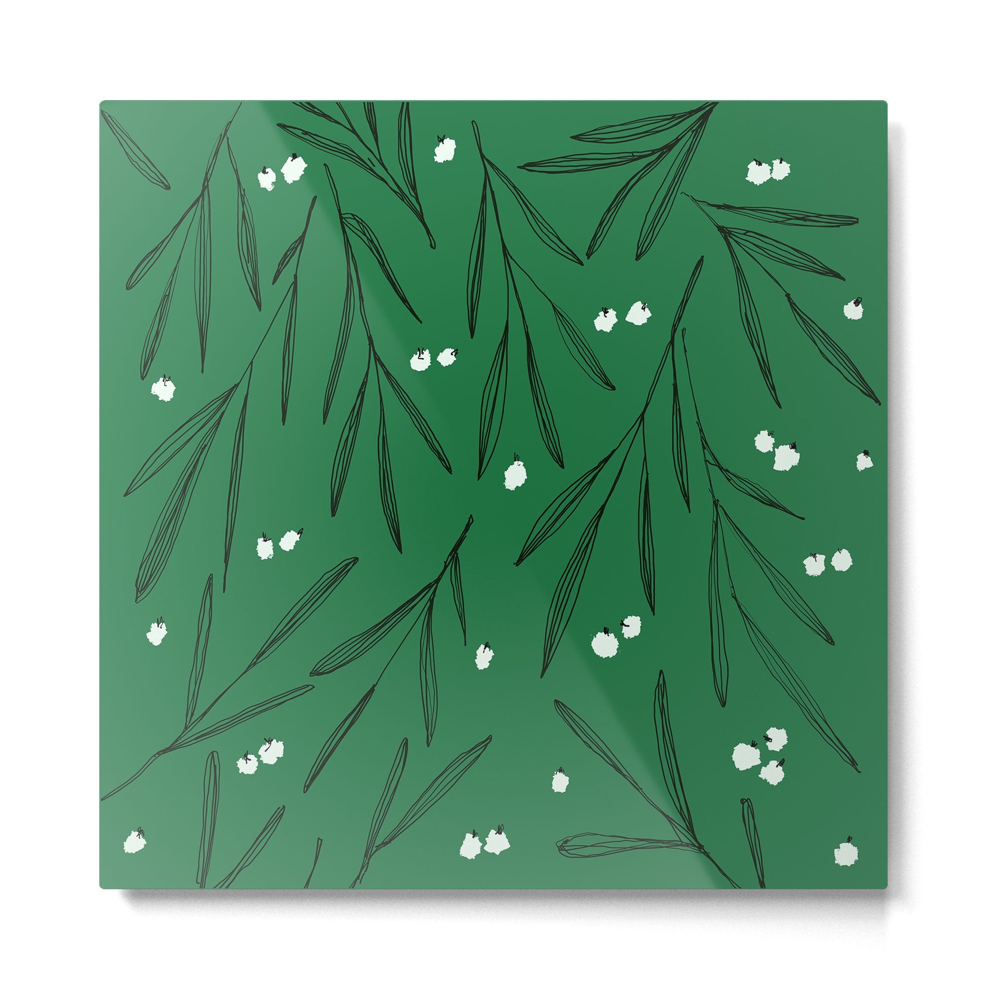 Green leaves pattern Metal Print | TeksDecor