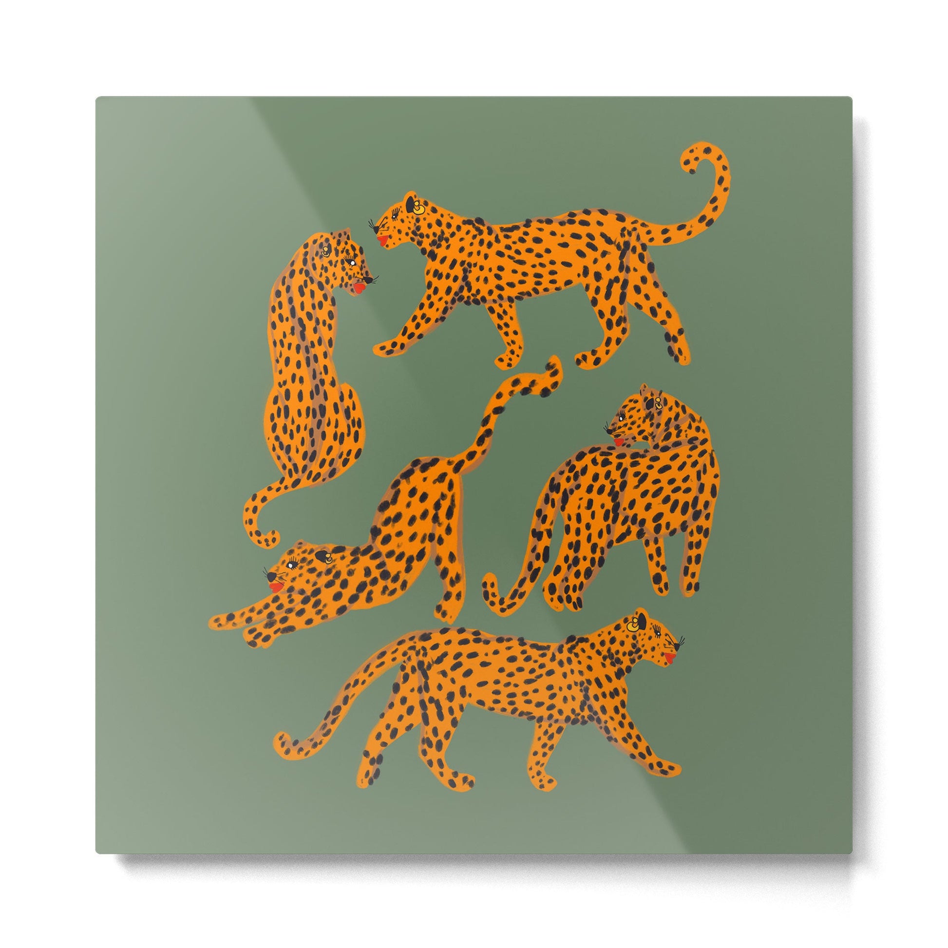 Modern Tigers with red lips illustration  Metal Print | TeksDecor