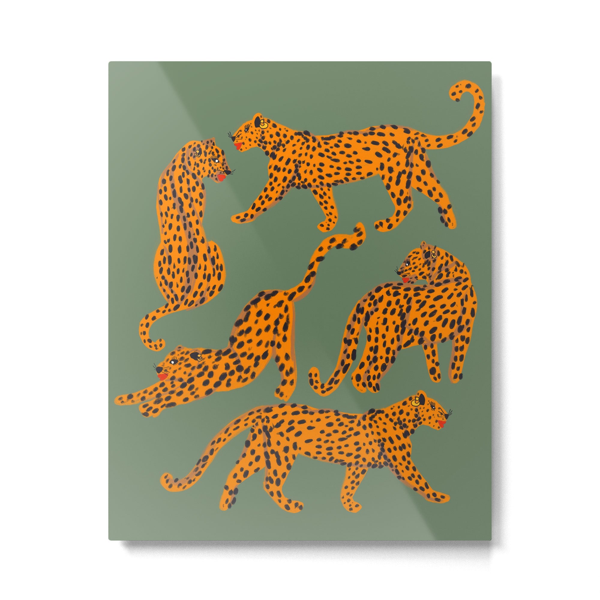 Modern Tigers with red lips illustration  Metal Print | TeksDecor