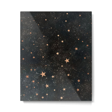 Starry winter night  Metal Print | TeksDecor