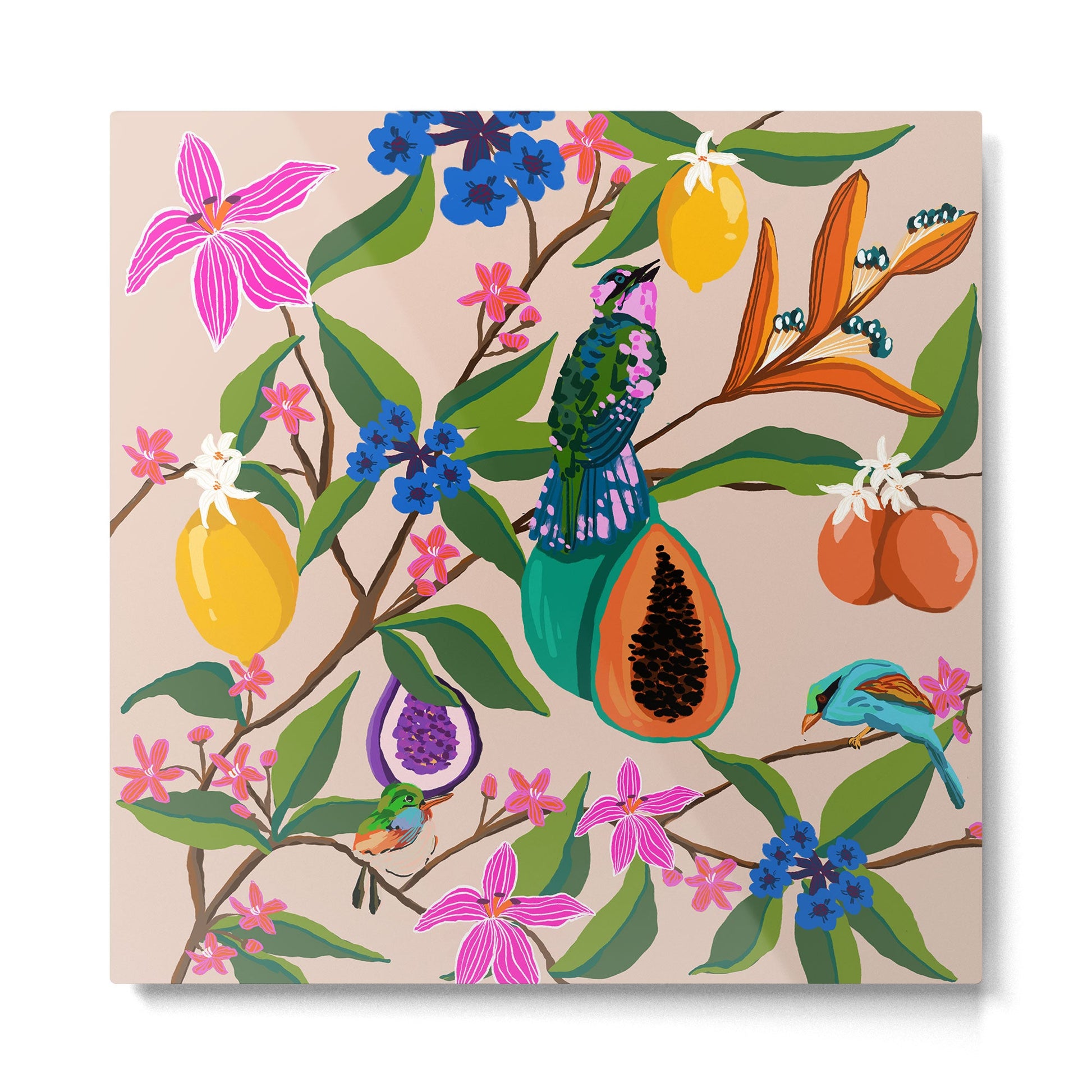 Summer vibes in tropical jungle Metal Print | TeksDecor