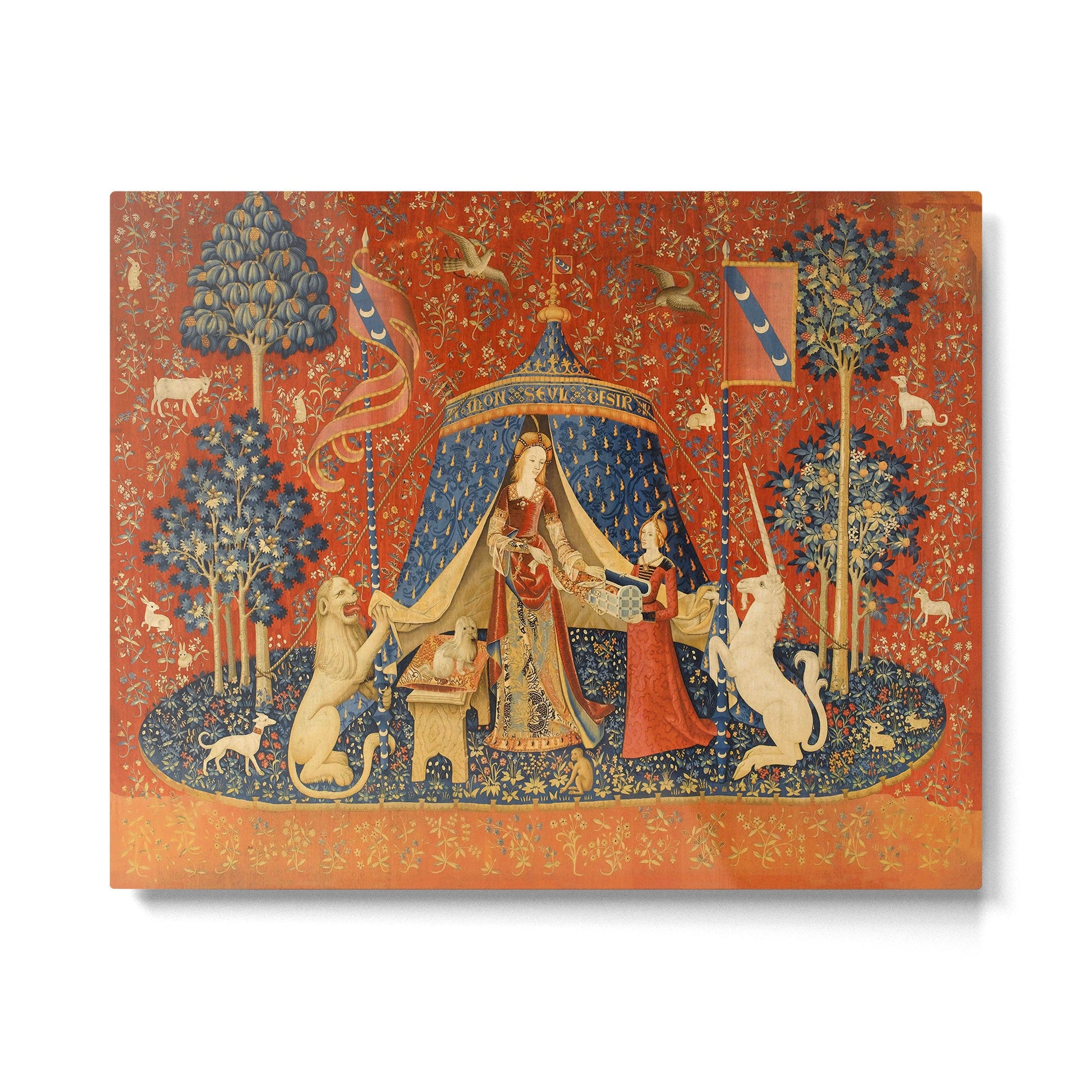 Lady and the Unicorn - Desire Metal Print | TeksDecor