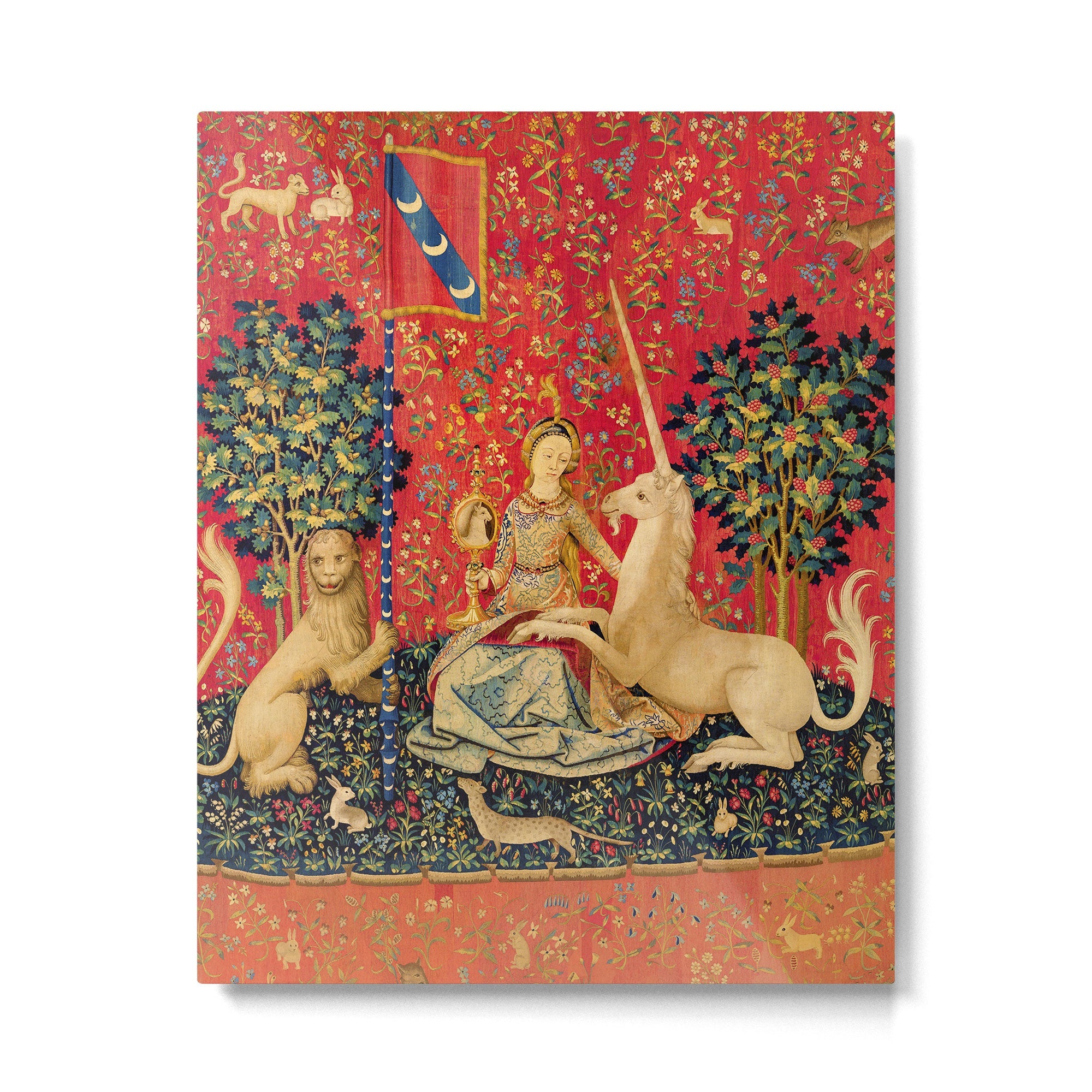 Lady and the Unicorn - Sight Metal Print | TeksDecor