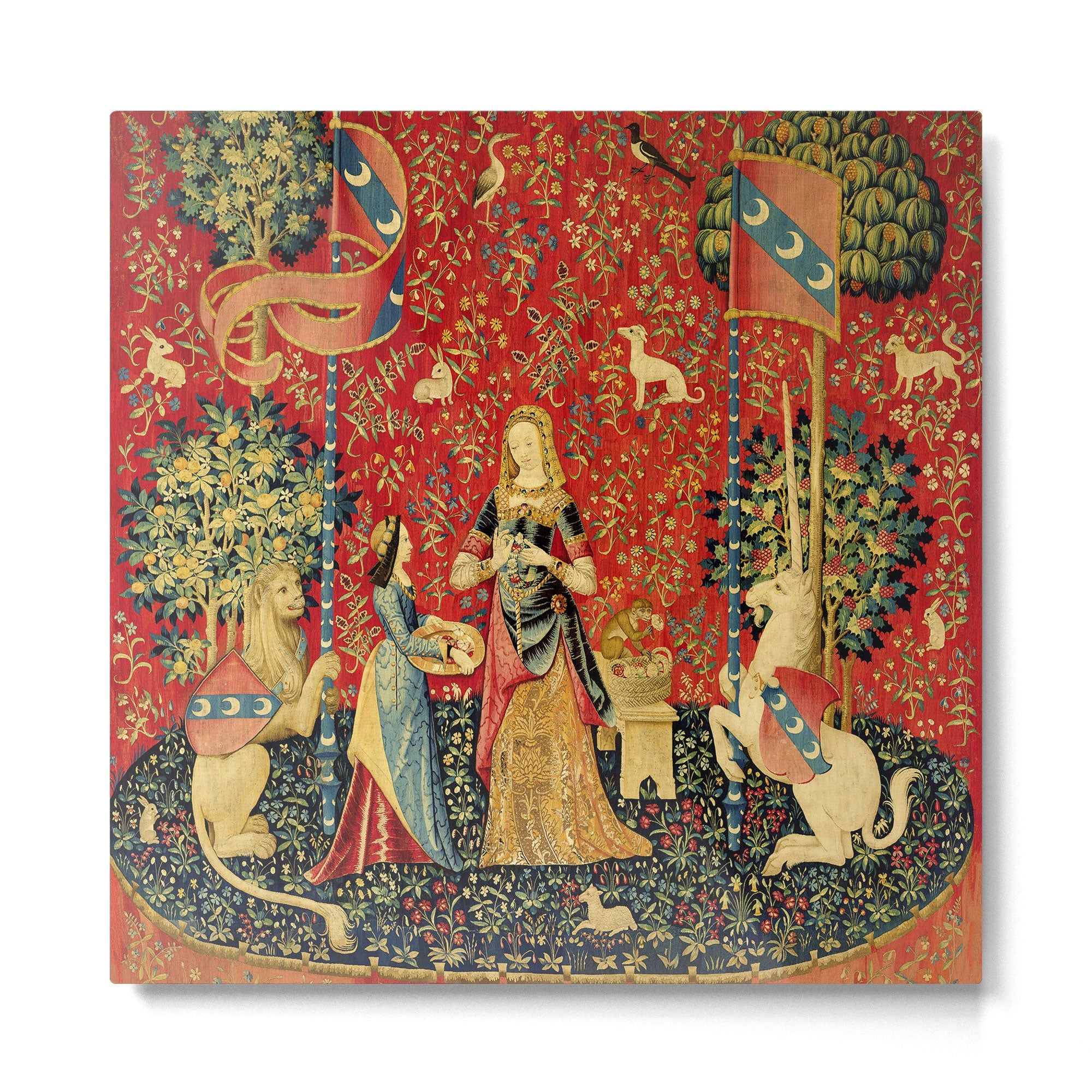 Lady and the Unicorn - Smell Metal Print | TeksDecor