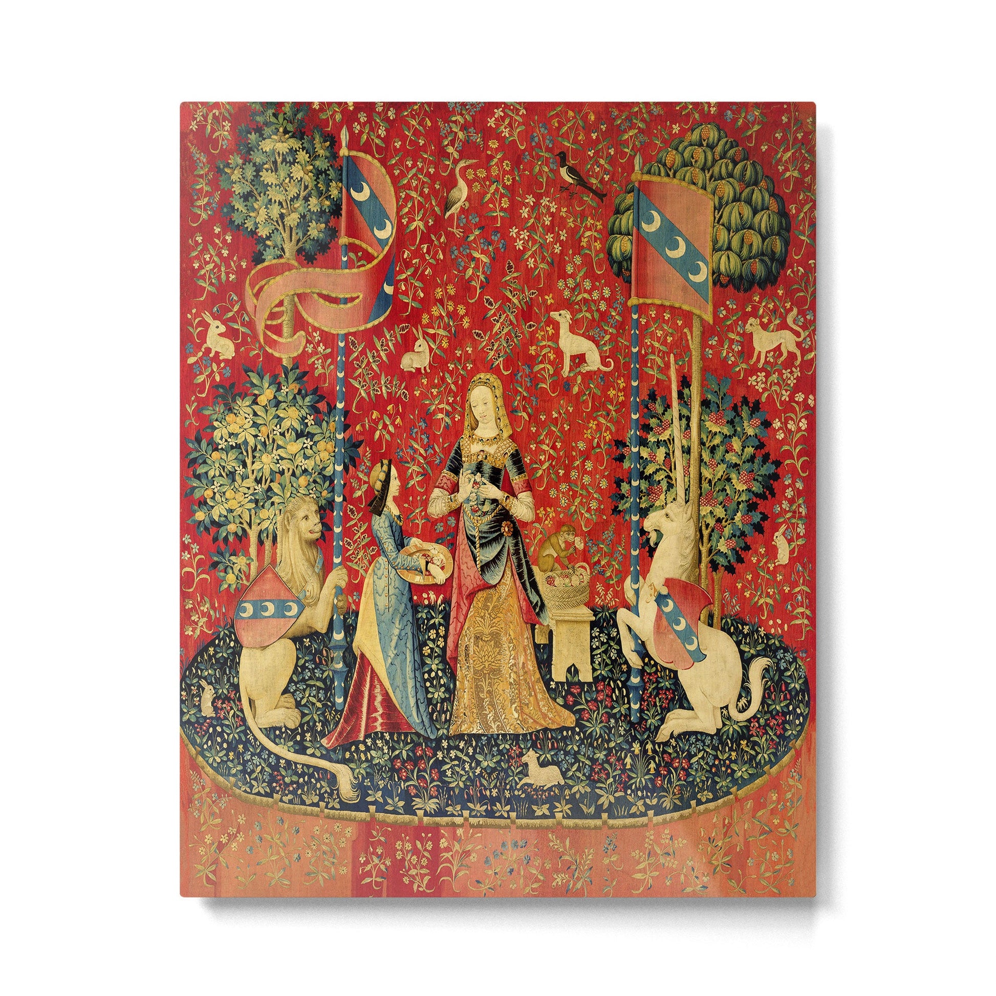Lady and the Unicorn - Smell Metal Print | TeksDecor