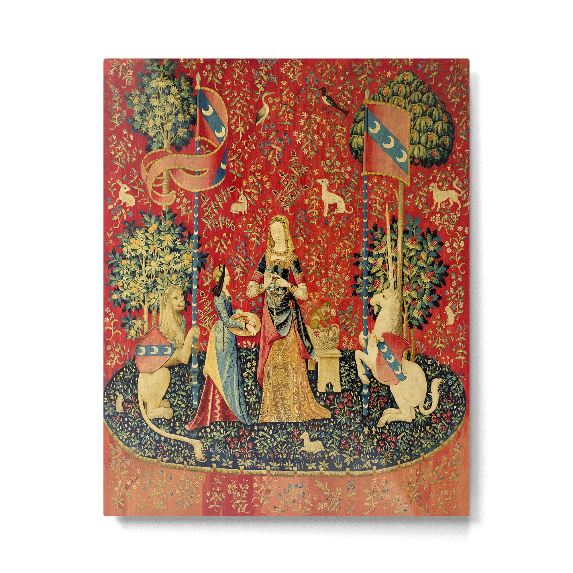 Lady and the Unicorn - Smell Metal Print | TeksDecor