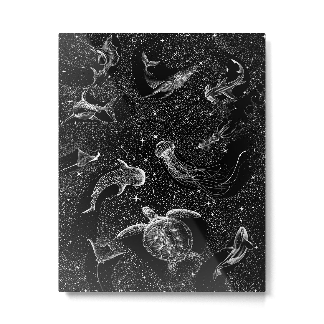 Cosmic Ocean (Black Version) Metal Print | TeksDecor