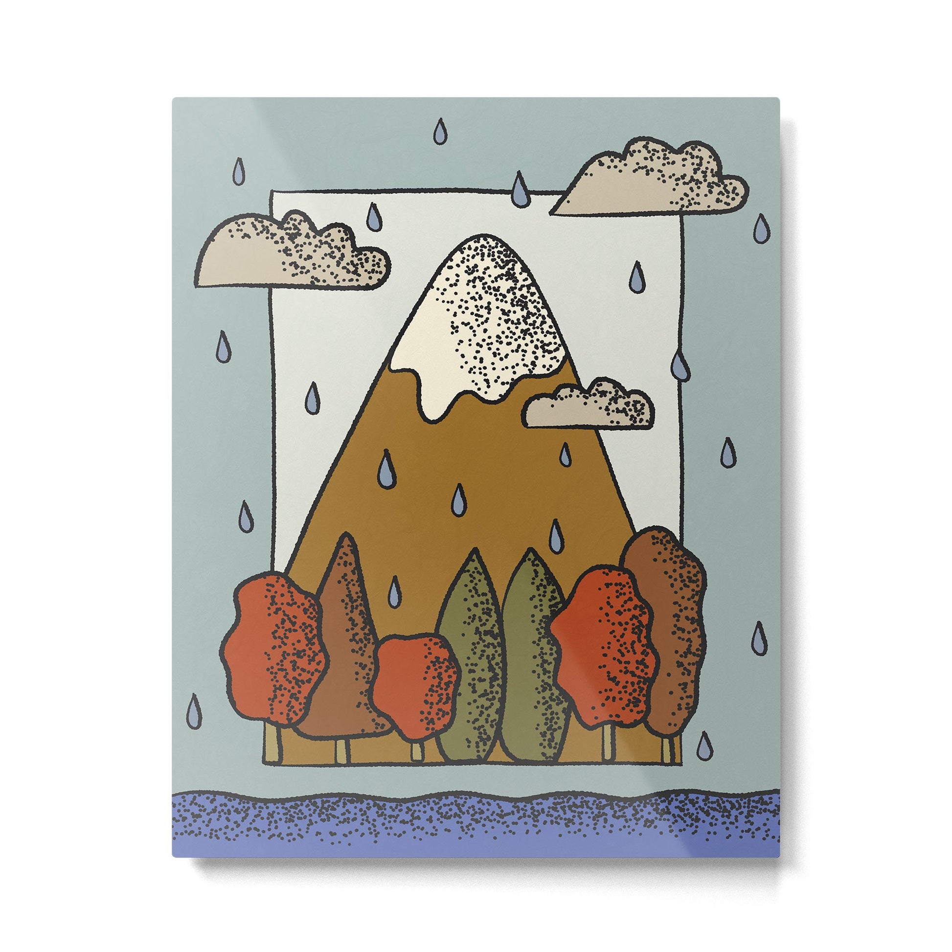 A Rainy Day in the Mountains Metal Print | TeksDecor
