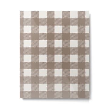 Gingham Cloth / Mocha Checks Metal Print | TeksDecor