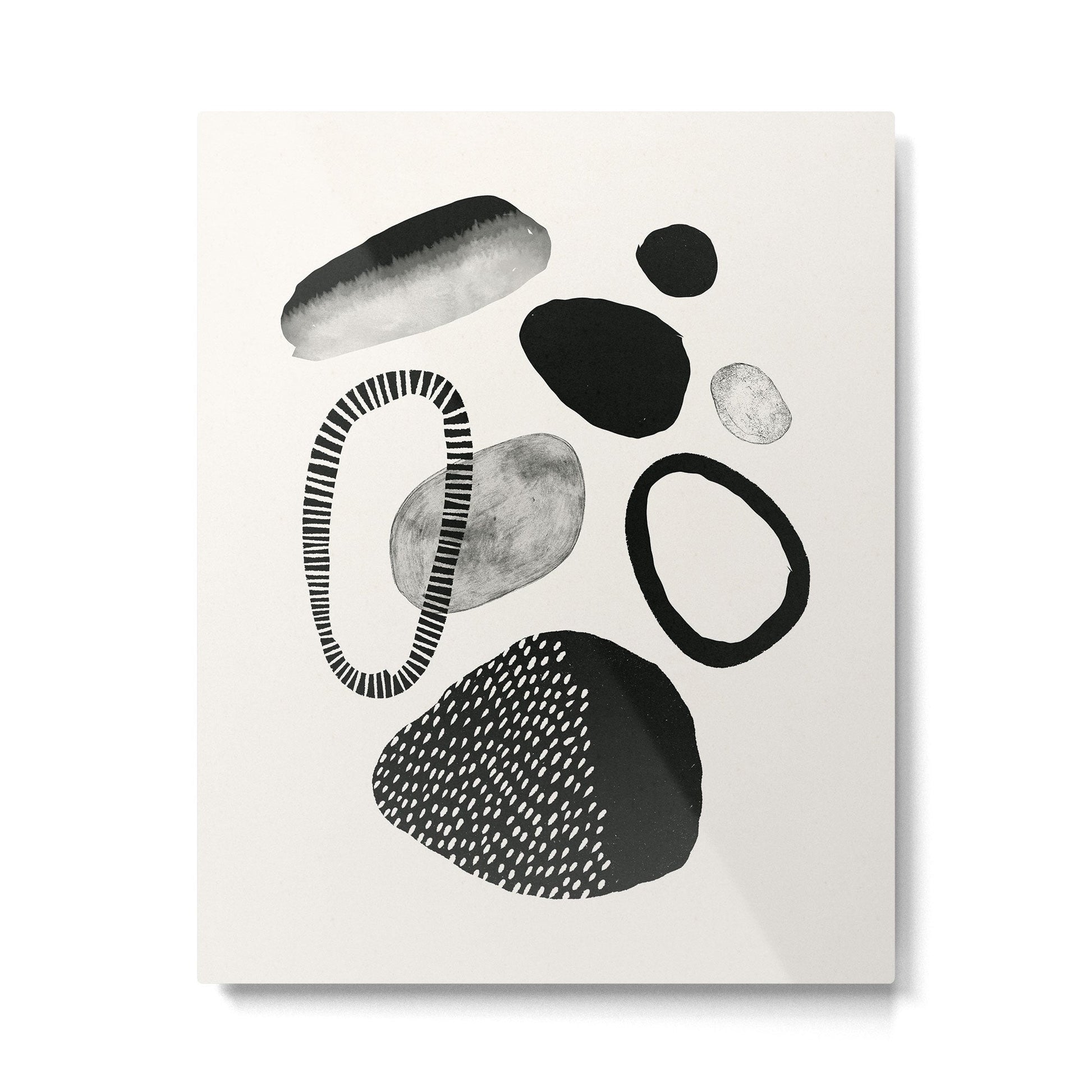 Monochrome Abstract Shapes #1  Metal Print | TeksDecor