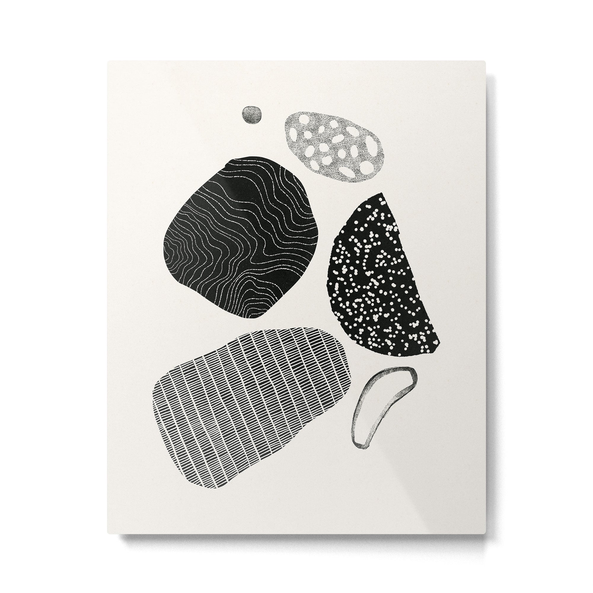Monochrome Abstract Shapes #2 Metal Print | TeksDecor